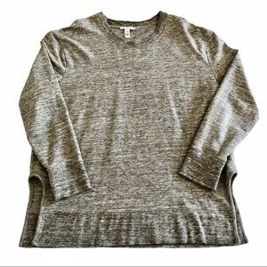 Daily Ritual Sweatshirt Women’s XL Gray Long Sleeve Side Slit Knit Shirt Workout